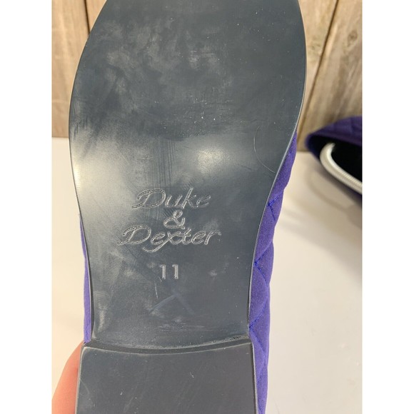 DUKE & DEXTER MEN’S BRUSHED VELVET QUILTED LOAFER BLUE SHOE SIZE 12 US/ 11 UK - Picture 8 of 9